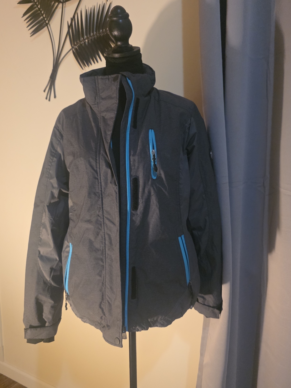 Women's Swiss Alps fleeced gray/blue windbreaker jacket Size S